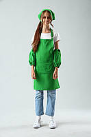 Фартух для праці і творчості підлітковий з косинкою 11-18 років (зелений)