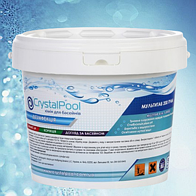 Повільнорозчинний хлор 4 в 1 Мультитаб Crystal Pool у таблетках 200 г 5 кг, фото 3