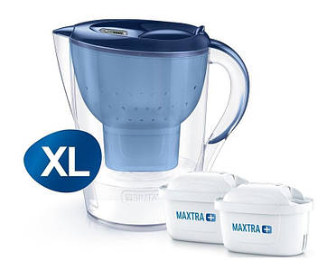 Brita Фільтр-глечик Marella XL Memo + 2 картриджа 3.5 л (2.2 л очищеної води), синій  Zruchno та Економно