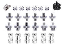 Набор адаптеров и переходников 1/4 дюйма та 3/8 дюйма для DSLR-камеры/штатива/монопода/шаровой головки/вспышки