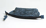 Жіноча шкіряна косметичка ручної роботи, орнамент "Карпати", фото 2