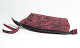 Жіноча шкіряна косметичка ручної роботи, орнамент "Карпати", фото 3