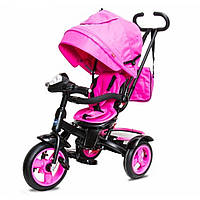 Велосипед трехколёсный детский NEO-4R Air Розовый| Велосипед-коляска с родительской ручкой