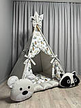 Вігвам дитячий Кемпінг 2 БОНБОН з Кошиком Повний комплект, вігвам для хлопчика, вігвам для дітей, вігвам для дівчинки, фото 4