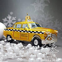Стеклянная елочная игрушка машина такси Impuls. ассортимент как Irena, Komozja