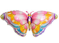 Шар фольгированный Бабочка гигантская розовая 85х45 см 2364