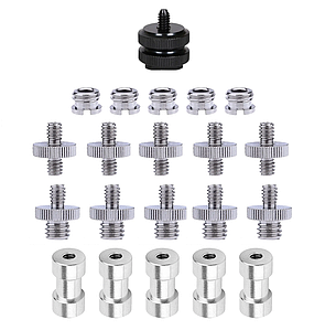 Набір адаптерів та перехідників 1/4 дюйма та 3/8 дюйма для DSLR-камери/штатива/монопода/кульової головки/спалаху