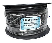 Кабель микрофонный "SoundStream", 4 жилы, (16х0,2мм.кв.), диам.- 7,2мм, чёрный 100 м