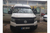 Козырек на лобовое стекло Volkswagen Crafter 2017- (черный глянец, 5мм) EuroCap