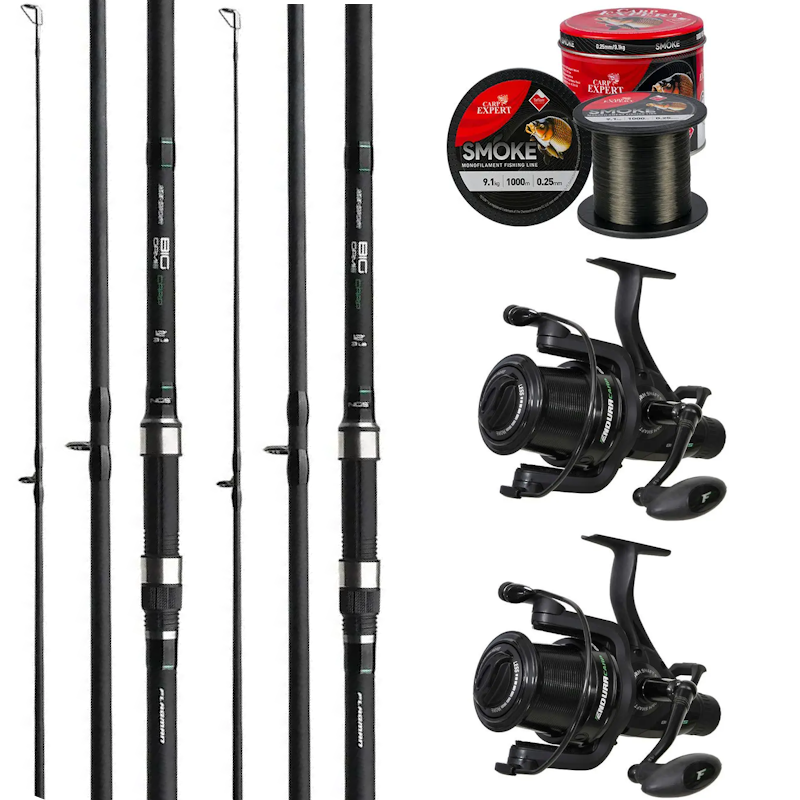 Набір короповий (Вудилище Flagman Sensor Big Game Carp 3.6м 2х + катушка Flagman Endura Carp 7000 FS 2х + Леска)