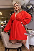 Літнє плаття довгі вільні рукави вільного крою више коліна жатка розміри батал, фото 3