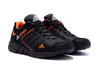 Мужские кожаные кроссовки черные с оранжевым Ads Terrex A3 ч/ор Н