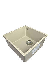 Гранітна мийка для кухні Platinum 4040 RUBA матовий айвори