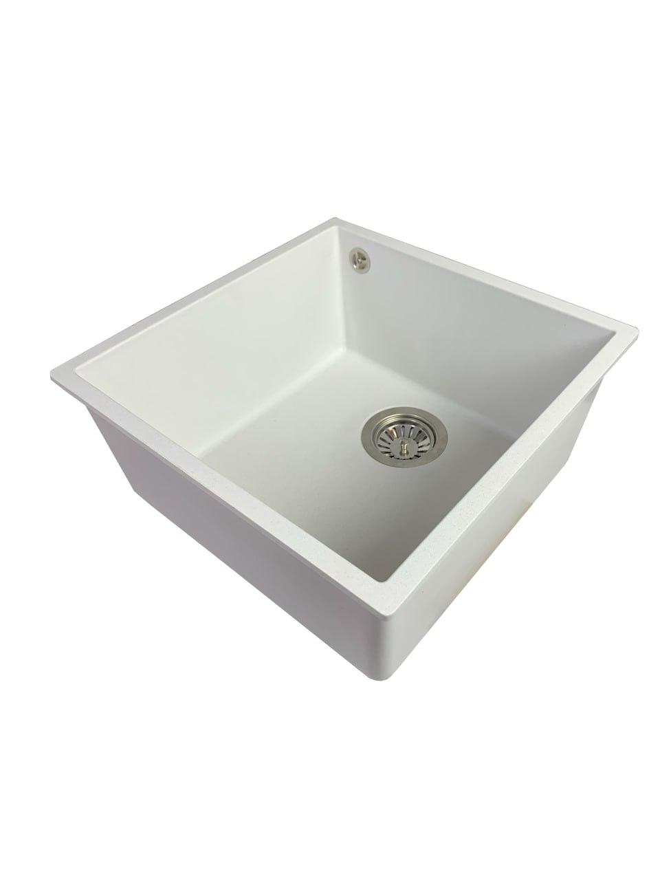 Гранітна мийка для кухні Platinum 4040 RUBA матовий білосніжний