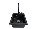 Кухона мийка Vector Front 42*50 см чорний + дозатор + сифон + змішувач, фото 2