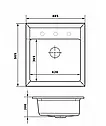 Кухона мийка Vector Kira 48*51 см світло-сіра + дозатор + сифон + змішувач, фото 5