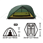 Намет Naturehike Star River II (2-х місний) 210T polyester New version + footprint NH17T012-T темно-зелений, фото 4
