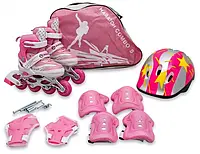 Детский комплект роликовых коньков Maraton Combo S (28-32), комплект детских раздвижных роликов с защитой