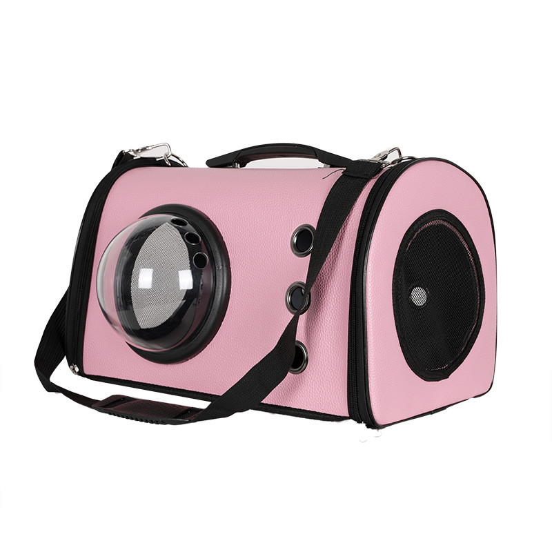 Сумка з ілюмінатором для переноски котів і собак 42x27x25 см CosmoPet CP-19 Pink (штучна шкіра)