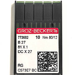 Голки швейні для промислових оверлоків Groz-Beckert DCx27, RG №80/12 (6772)