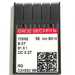 Голки швейні для промислових оверлоків Groz-Beckert DCx27, RG №90/14 (6771)