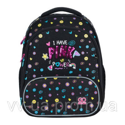 Рюкзак шкільний каркасний ортопедичний для першокласника GoPack Education Pink Power, для дівчаток