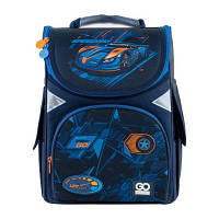 Рюкзак шкільний каркасний ортопедичний для першокласника GoPack Education Speedway, для хлопчиків, синій