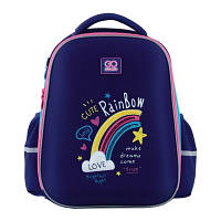 Рюкзак шкільний напівкаркасний ортопедичний для першокласника GoPack Education Cute Rainbow, для дівчаток,