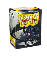 ПРЕМИУМ обложки для карточек для колоды Pokemon MtG Magic Classic Dragon Shield Sleeves Черные (100 шт.)