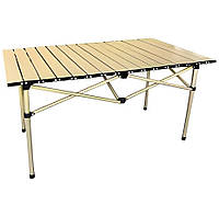 Pack-n-Picnic Table: складаний туристичний пікнік-стіл у чохлі, прямокутний, бежевий, розміром 53x51x50