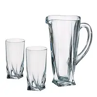 Набор стаканов для воды с кувшином Bohemia Quadro 7 пр.
