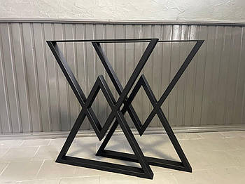 Опори для столу в стилі Лофт "Серія 2" ніжки металеві 2 шт 60х30 мм