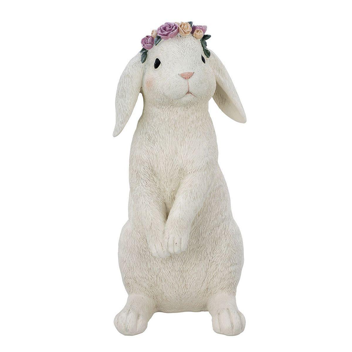 Статуетка з полірезину, великодній декор "Кролик з віночком" H. B. Kollektion