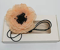Чокер персиковый цветок