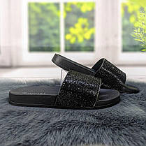 Шльопанці жіночі зі стразами Bomba чорні 2293, фото 2
