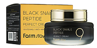Омолоджуючий крем з муцином чорного равлика та пептидами Farm Stay Black Snail & Peptide 9 Perfect Cream