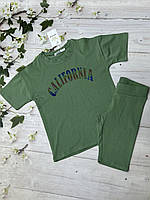 Костюм підлітковий футболка з велосипедками CALIFORNIA для дівчинки 7-10 років, колір уточнюйте під час замовлення