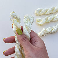 Нейлоновый айвори шнур 1 мм 20м для браслетов, украшений, макраме, нитки молочные нейлонние