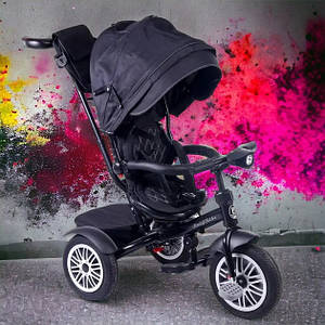 Велосипед дитячий дитячий Baby Trike 6188 Темно-синій | Велосипед-коляска з батьківською ручкою