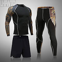 Компрессионная одежда BOSS /комплект для единоборств ММА/Комплект для тренировок 3в1\одежда для борьбы
