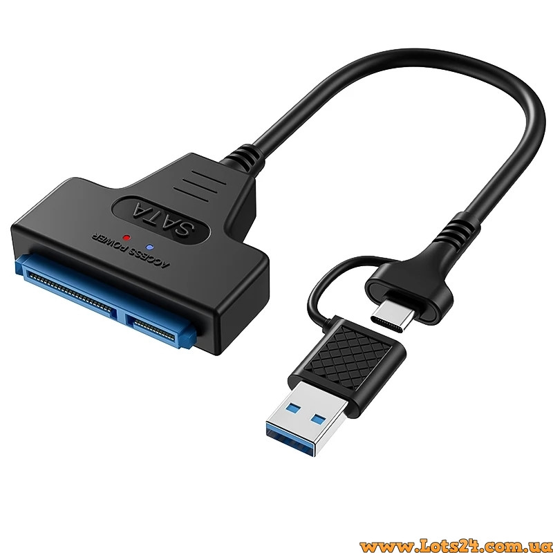 Перехідник SATA USB 3.0 для HDD SSD 2.5 кишеня конвертер для жорсткого диска HDD SSD USB3.0 SATA адаптер usb type c