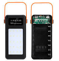 Корпус повербанка на 28 АКБ 18650, с дисплеем, COB фонариком, 7 USB портов + 3 зарядных кабеля (Type-C,