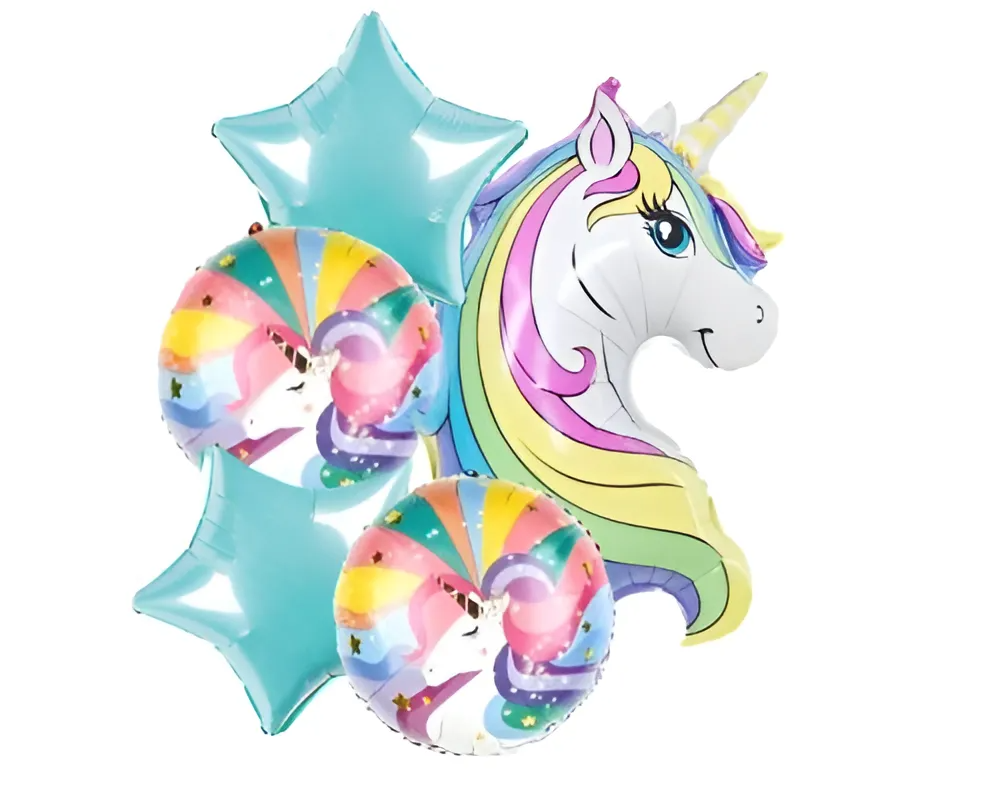 Фонтан із кульок Єдиноріг макарун із зірками