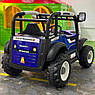 Дитячий електромобіль Трактор на акумуляторі Bambi M 5073 з пультом радіокерування на 3-8 років Синій, фото 6