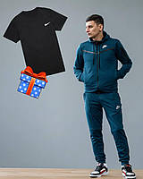 Спортивный костюм мужской Nike Tech Fleece демисезонный весенний подростковый Найк Теч Флис бирюзовый