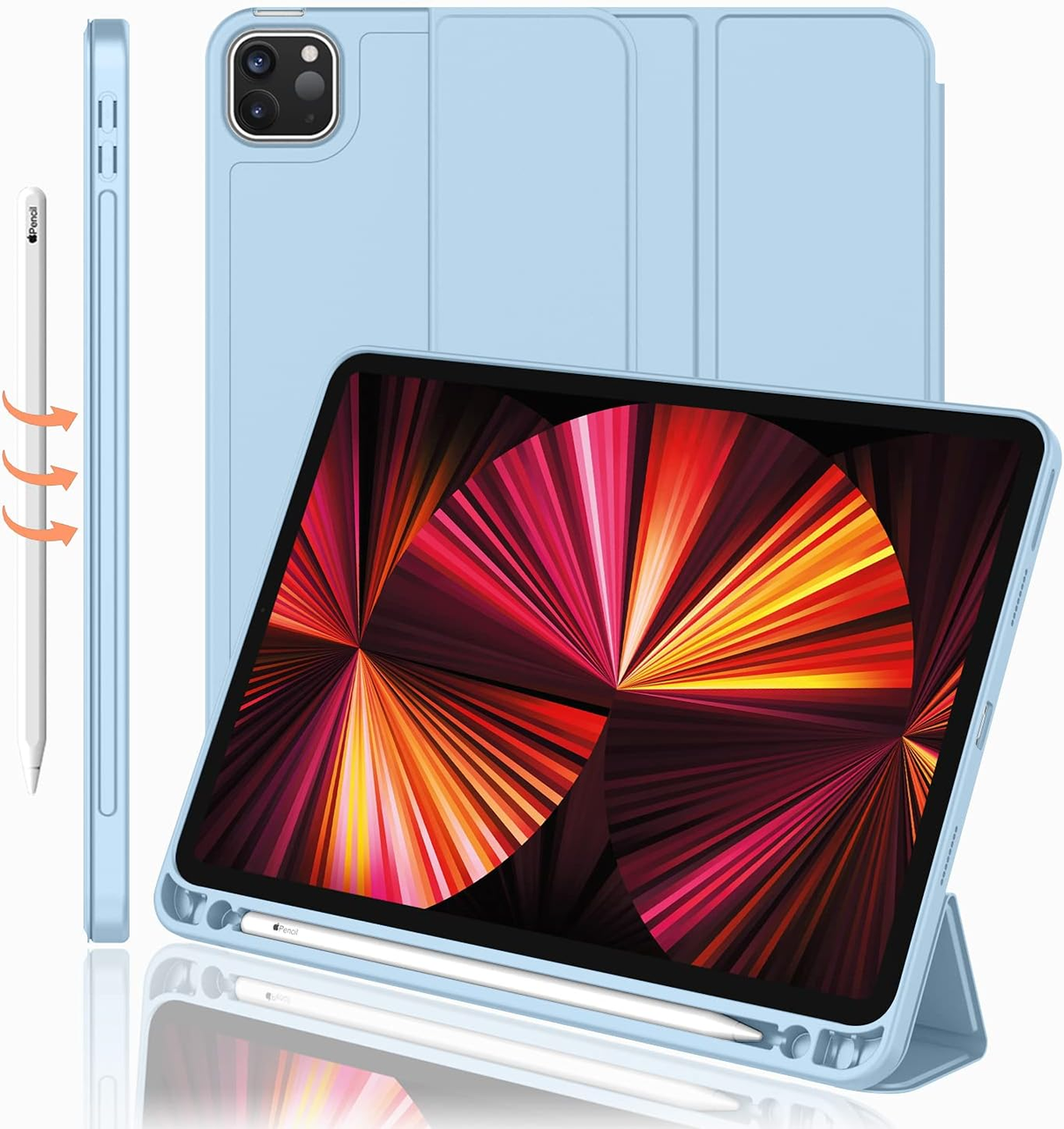 Чехол-книжка CDK шкіра силікон Smart Cover Слот Стілус для Apple iPad Pro 12.9" 5gen 2021 (0111191) (white ice)
