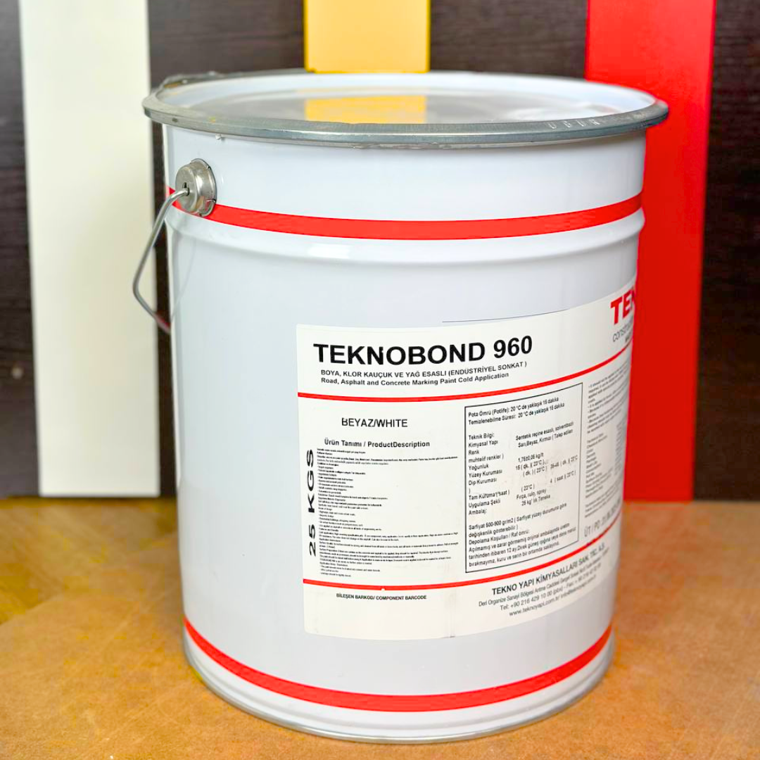 Фарба для дорожньої розмітки, бетону та асфальту Teknobond 960 25 кг RAL 1023 (Жовта)