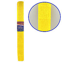 Креп-бумага 150%, темно-желтый 50*200см, 1pc/OPP, осн.95г/м2, общ.238г/м2