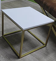 Журнальный столик на металлических ножках (55*50*h45см) для клиентов салона красоты Мини ВR-01