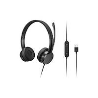 Наушники Lenovo USB-A Wired Stereo On-Ear Black (4XD1K18260)